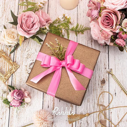 Ribbli Hot Pink Double Faced Satin Ribbon,1” x Continuous 25 Yards,Use for Bows Bouquet,Gift Wrapping,Floral Arrangement