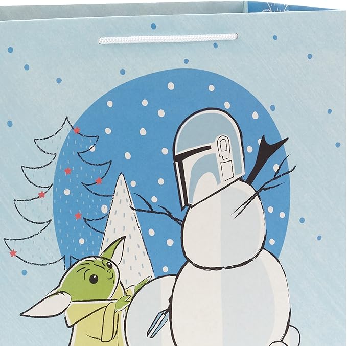 Hallmark Star Wars The Mandalorian Gift Bag Set (2 Bags: 1 Large 13", 1 XL 15") "Galaxy's Greetings, Grogu for Christmas, Birthdays, Grandkids, Fans, May the 4th