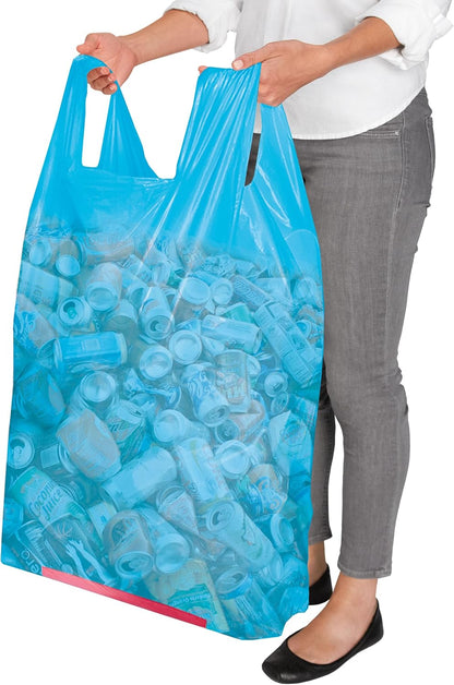 Hippo Sak 13 Gallon Blue Recycling Bags with Handles