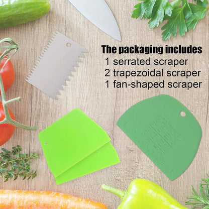 Dough Scraper Plastic Bench Scraper, Dough Scraper Tool Dough Cutter, Flexible Bench Scraper for Making Bread Pizza, 4 PCS