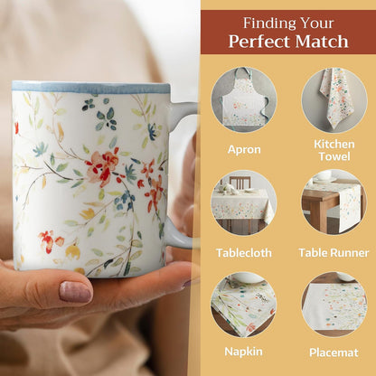 Maison d' Hermine Coffee Mug with Handles Fine Bone China Mugs Pack of One Tea Cups for Hot Beverages Cappuccino Latte Home Restaurant Office Perfect for Gift (Colmar - Blue, 15 Ounce)