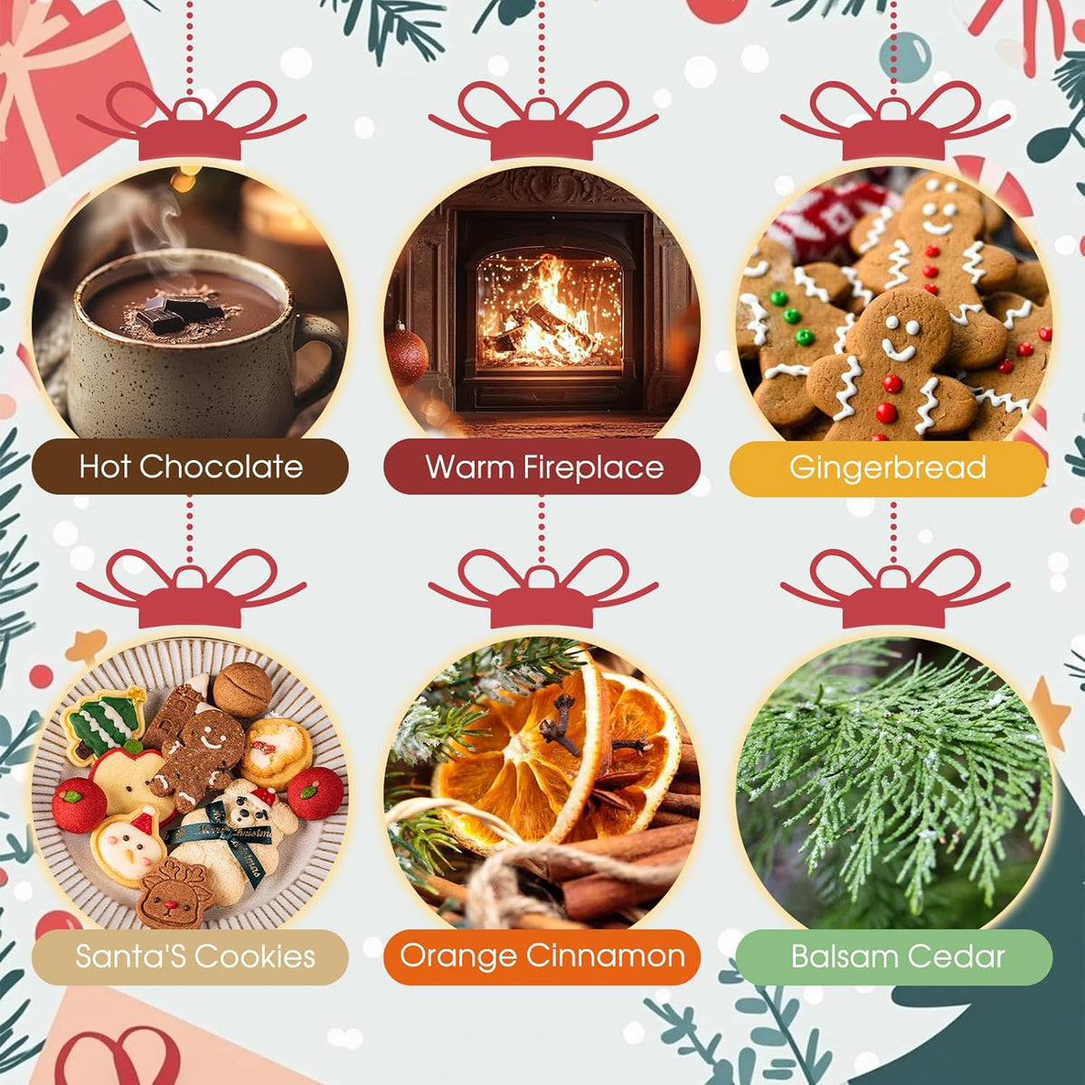 SCENTORINI Christmas Wax Melts, Wax Cubes Strong Scent 12 Pack, Scented Wax Melts, Long Lasting Soy Wax Melts for Warmer