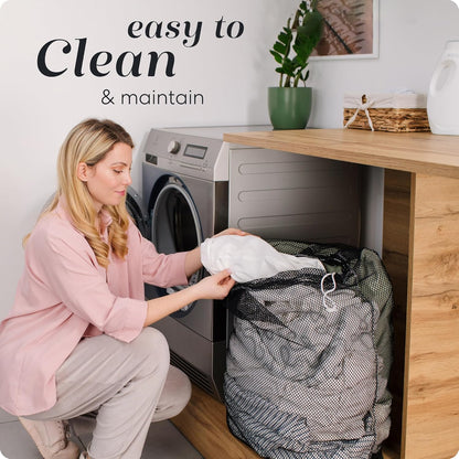 Handy Laundry Mesh XL Laundry Bag - Durable, Machine Washable with Secure Drawstring Closure - Perfect for College Dorms, Laundromats, Apartments (Black, Large 24" x 36")
