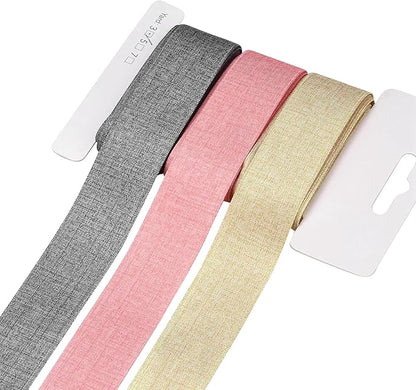BEEFLYING 3 Styles Wire Edged Ribbons for Gift Wrapping, 25~28mm×2.7m Fabric Ribbons for Wedding Party Decoration Hair Bows Flower Bounquet Sewing and Craft, 9 Yards