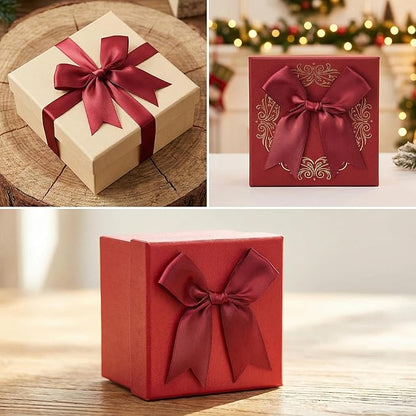Red Gift Wrap Bows – 100pcs 3.3 Inch Elegant Satin Bows for Gift Wrapping, Wedding Decor, Baby Shower, Party Decorations, Birthday, Christmas, Anniversary, DIY Crafts, Gift Bags