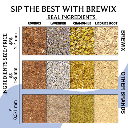 Brewix, Bedtime Blossom Calming Tea For Sleep (50+ Cups) Herbal All Natural, Supports a Good Night’s Sleep, Night Time, Caffeine Free with Rooibos