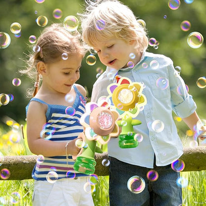 Sunflower Bubble Machine for Kids, Automatic Bubble Gun with Colorful Lights, Handheld Flower Bubble Toy for Toddlers, 25,000+ Bubbles, 3 Modes, Outdoor Bubble Blower, Easter, Wedding，Birthday Gift