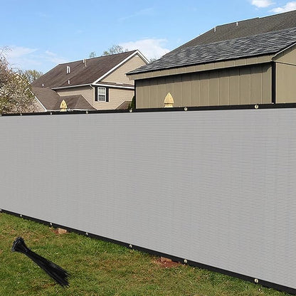 ECOOPTS 4'x76' Privacy Fence Screen Windscreen with Copper Grommets, Fit for Commercial Fence and Residential Garden Outdoor 90% UV Blockage, Cable Zip Ties Included (Gray)