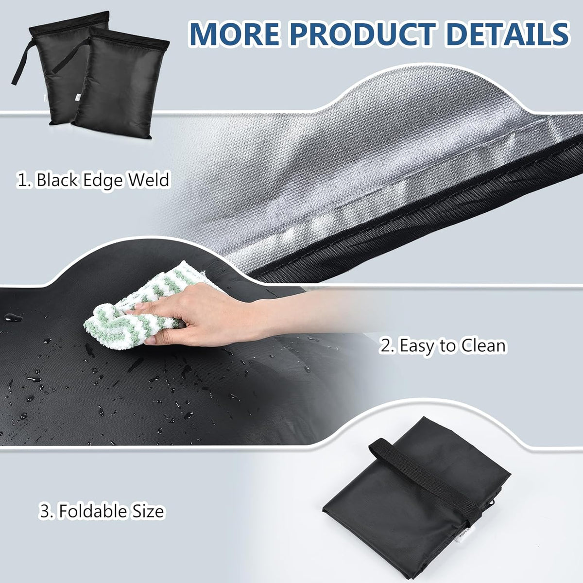 OTraki 2PCS Small Wet Bag for Swimsuit 12x14 Inch Wet Clothes Bag with Handle & Zippered Reusable Wet Dry Bag Waterproof Storage Bag for Beach Pool Yoga Gym, Black