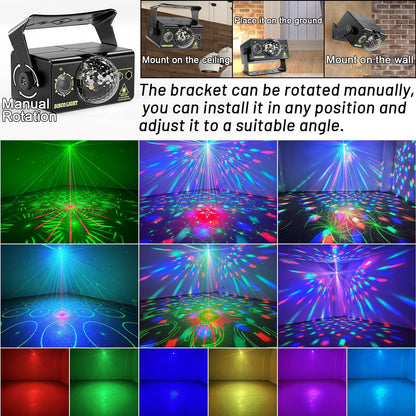 Party Lights, DJ Disco Light Disco Ball Light Sound Activated Strobe Stage Lights for Parties Birthday Christmas Gift Wedding Karaoke KTV Bar Club