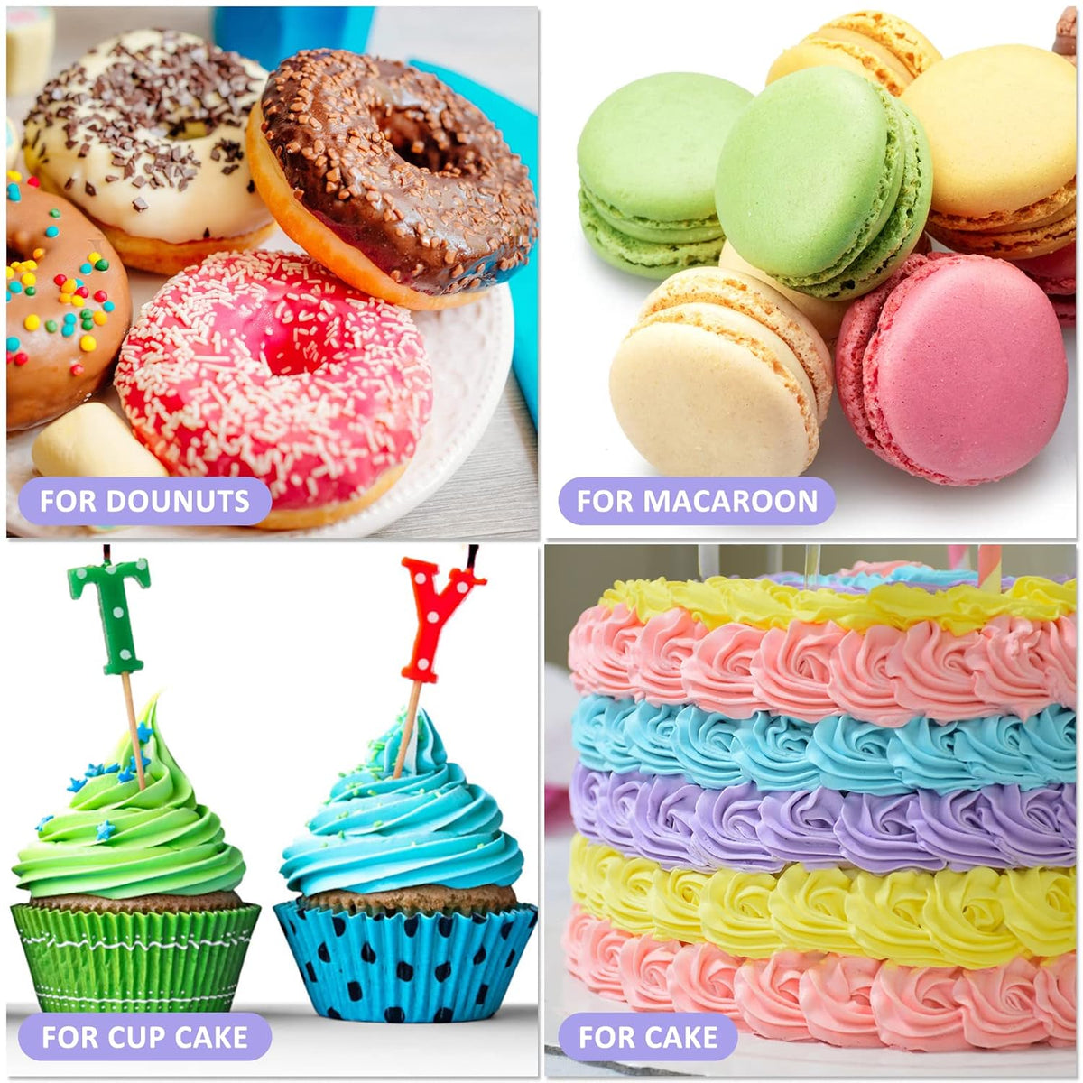 Food Coloring Liquid - ERCorArt 16 Colors Food Coloring, Food Grade Food Dye, Tasteless Food Color Set for Cake Decorating, Easter Egg, Cooking