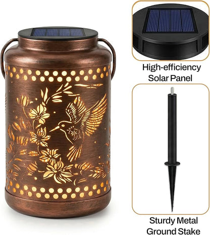 Hummingbird Solar Lanterns Outdoor Waterproof,Birthday Gifts for Women Mom Grandma,Decorative Hanging Garden Decor for Yard, Patio, Backyard, Porch