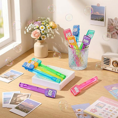 Jenaai 24 Pcs Soda Pop Bubble Wands Kpop Bubbles Party Favors for Summer Activity Cartoon Birthday Gifts Carnival Goody Bag Stuffers Wedding Supplies