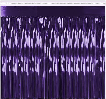2-Ply FR Metallic Fringe Drape (purple) Party Accessory (1 count)