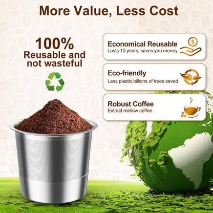 Rethone Reusable K Cup for Keurig: Stainless Steel K Cup Coffee Pods Compatible with Keurig 1.0 & 2.0 Coffee Makers Machine