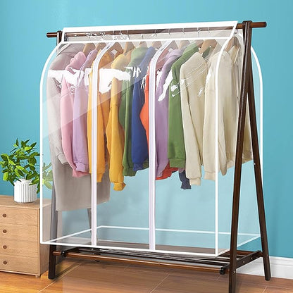 47.2" All Clear Hanging Garment Bags for Closet Storage Large Window Hanging Clothes Storage Garment Rack Cover for Suit Coat, Fully Enclosed (39" L*19.7"W*47.2" H)