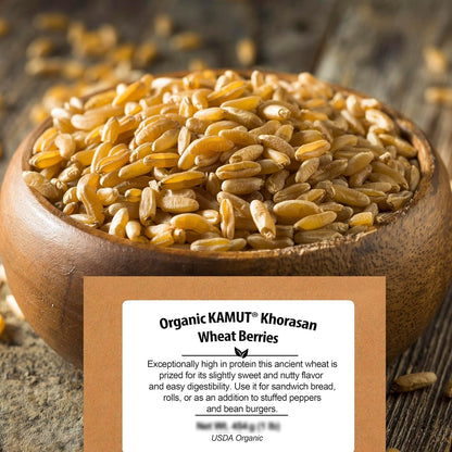 Be Still Farms Organic Kamut Wheat Berries Khorasan (2.8lb) - Ancient Whole Grain Bulk - Ideal for Flour, Pasta, Salads, Soups - High in Fiber & Protein | USA Grown | USDA Certified | Vegan | Non-GMO