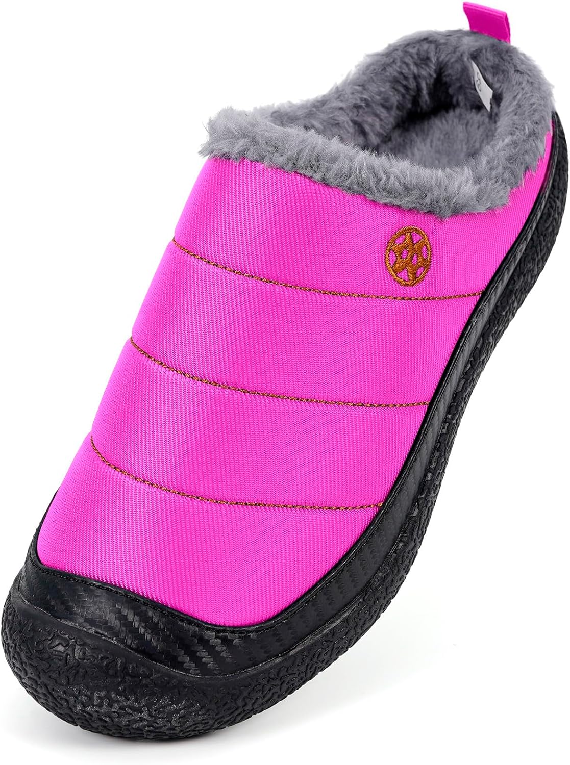 Womens Mens House Slippers Slip on Snow Winter Warm Fully Fur Lined Slippers Indoor Outdoor Shoes