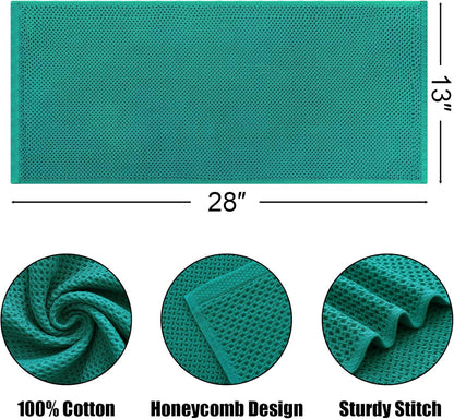 Kitinjoy 100% Cotton Waffle Weave Kitchen Towels, 8-Pack Super Soft and Absorbent Dish Towels for Drying Dishes, Kitchen Hand Towels, 13 in x 28 in, Teal