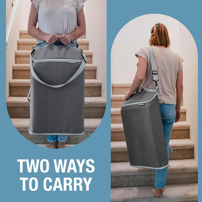 CleverMade Convertible Laundry Hamper Bag - Shadow Gray Stone holds 21.5L / 20 lbs 1 Compartment - Storage with Handles for Home Organization