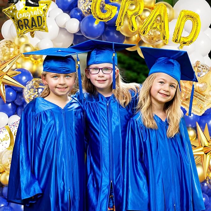 Graduation Balloon Arch Garland Kit Blue White Gold Graduation Decorations 2026 for College High School Class of 2026 Grad Party Prom Decor