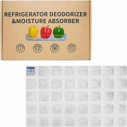 Refrigerator Deodorizer, Outperforms Baking Soda Fridge Deodorizer, Odor Eliminator for Fridge & Freezer, Refrigerator Air Freshener And Moisture Absorbers Pad (Single Pack)