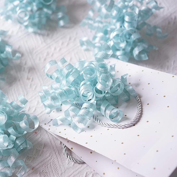self-Adhesive Curly Ribbon for Gift Wrapping - Elegant Bows for Gift Wrapping, Presents, Paper Bag, Baby Shower Favors, Wrapping Accessories, Wedding Decor (Mint Green)
