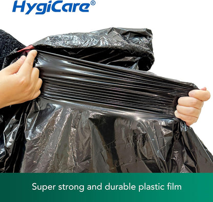 Ultra Strong 30 Gallon Trash Bags, Unscented 120 Count Drawstring Garbage Bags, Pre-Separated, Eco-friendly Materials, Leakproof, Sturdy, Black