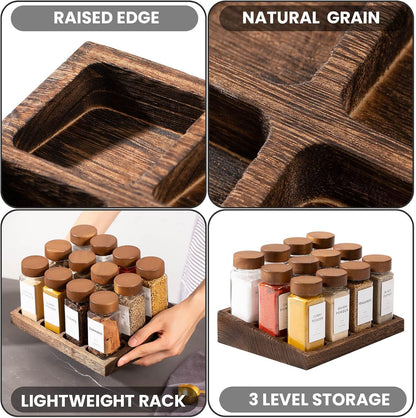 Yangbaga Glass Spice Jars with Labels, 24pcs 4oz Seasoning Jars with 2 Rack