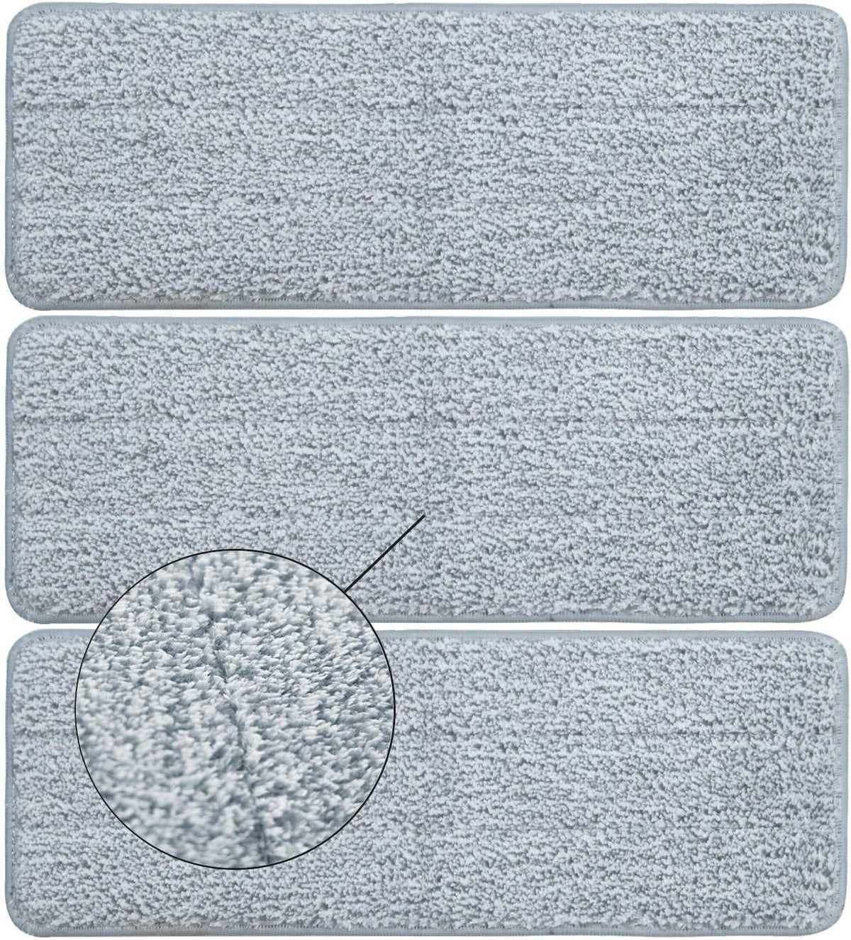 Bulletproof Microfiber Mop Replacement Heads - Washable Pads for Floor Cleaning Compatible with Tethys & Most 11” - 13” Flat Squeeze Mops for Wet/Dry Mopping, Sanitizing, and Scrubbing Hardwood