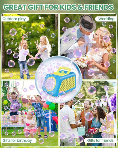 Bubble Machine Automatic Blower for Kids: Bubble Marker for Parties Battery Operated Bubble Machine for Toddlers | 20000+ Bubbles Per Min with 2 Speed Levels - Outdoor Toys for Birthday Wedding