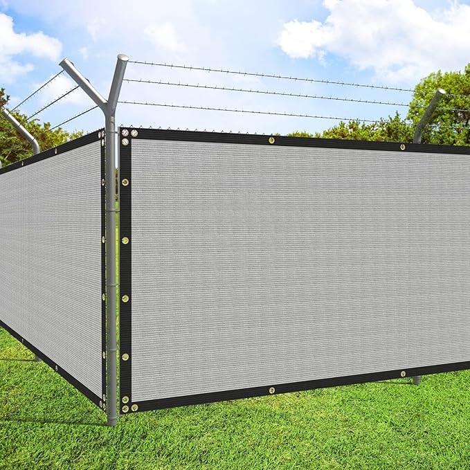 ECOOPTS 4'x76' Privacy Fence Screen Windscreen with Copper Grommets, Fit for Commercial Fence and Residential Garden Outdoor 90% UV Blockage, Cable Zip Ties Included (Gray)