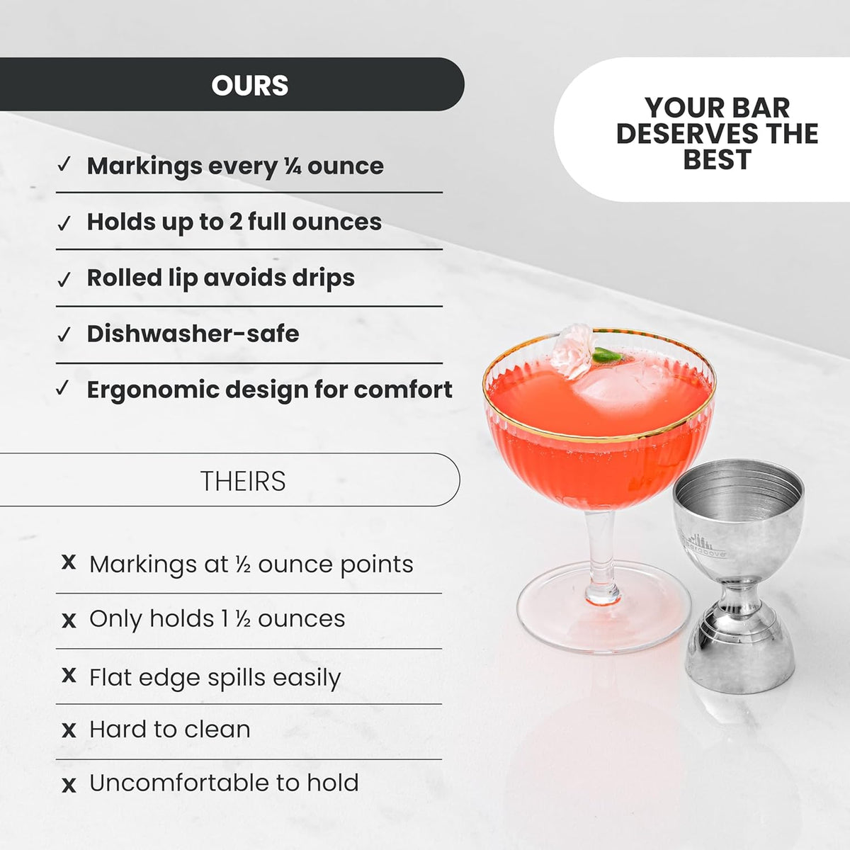 A Bar Above Bell Jigger, 10 Measurements, Antique Copper Finish, 1 Pack | Double Cocktail Measuring Tool, Heavy Duty Stainless Steel, Ergonomic Design, For Bartending Pours, Precise Ounces, Handy Fit