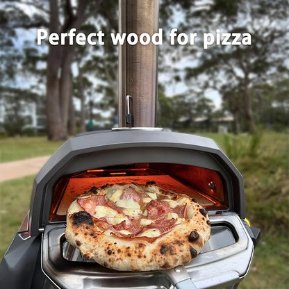 Pizza Oven & Cooking Wood – Mini Kiln-Dried Oak, 6-Inch Logs, 15lb Box – Bark-Free Firewood for Ooni, Gozney, Solo Stove & More – High Heat, Long-Lasting Burn for Grilling, BBQ & Smoking