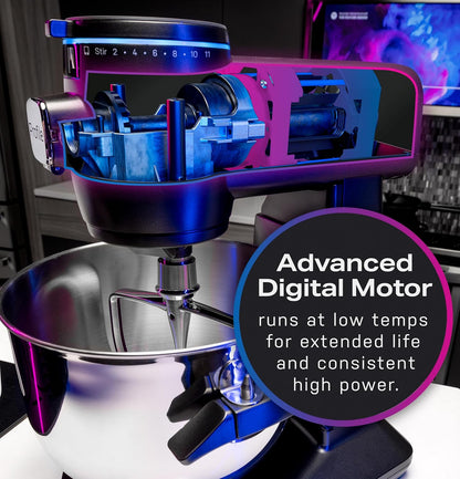GE Profile Smart Stand Mixer, Built-In Smart Scale & Auto Sense Technology, 7qt Stainless Steel Bowl, 11 Speed, Includes Dough Hook, Beater