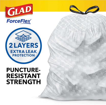 Glad ForceFlex Tall Kitchen Drawstring Trash Bags, 13 Gal, Fragrance Free, 80 Ct (Package May Vary)