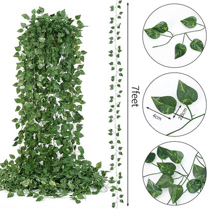CEWOR Fake Vines for Room Decor 24 Pack 168ft Artificial Ivy Greenery Garland for Bedroom Wall Decor, Hanging Green Leaves for Party Wedding Christmas Decoration