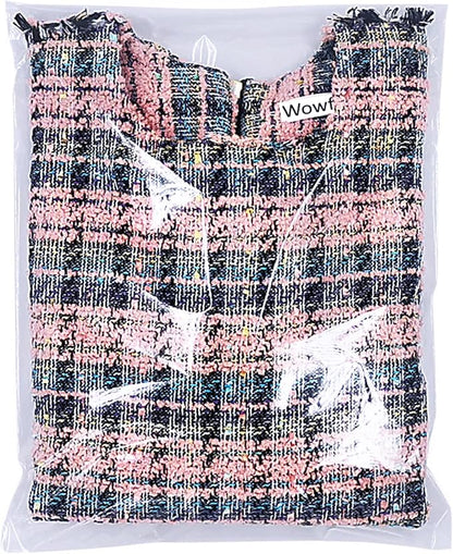 Wowfit 100 Count 12x16 Inch Clear Cellophane Plastic Bags, Resealable Self-Sealing Cello Bags Great for Packaging Clothing, Shirts, Decorative Wrappers, Party Favors, Artwork and More