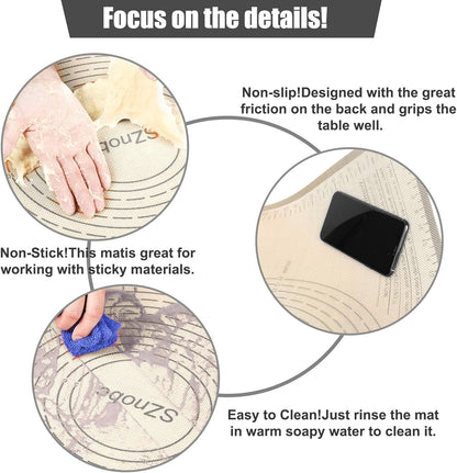 Silicone Baking Mat 36x24 Inch Nonstick Pastry Mat Perfect for Dough Mat, Pastry Board, Kitchen Counter Mat - For Dough, Pastry, Pie Crust, Fondant