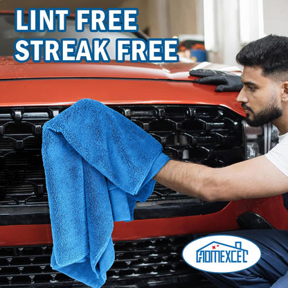 HOMEXCEL Professional Large Microfiber Car Drying Towels 4 Pack, 31" x 24"