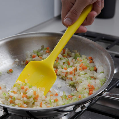 GIR: Get It Right Premium Seamless Spoonula - Non-Stick Heat Resistant Silicone Scraper Spatula - Perfect for Mixing, Serving, Scraping, Stirring, and More - Skinny - 11 IN, Black