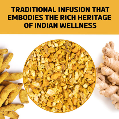 Brewix, Turmeric Ginger Loose Herbal Tea (100+ Cups, 7.05oz/200g) Caffeine & Gluten Free, Ginger Root Tea, Savory & Spicy