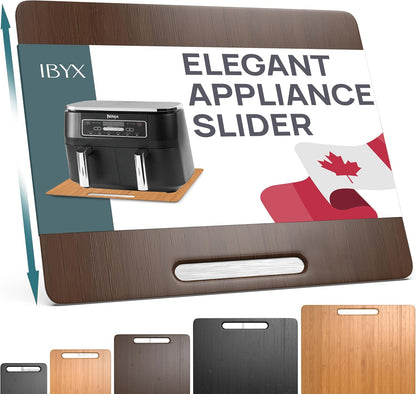 Ibyx Elegant Sliding Tray for Your Coffee Maker & Heavy Kitchen Appliances - Sturdy, Slides Easily from Under The Cabinet (Brown, 16" W x 13" D)