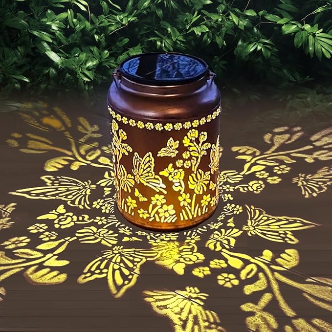 Mothers Day Gifts Butterfly Solar Lanterns Outdoor Waterproof, 14.6'' Large Solar Lamps, Upgraded 2000mAH Battery, Metal Birthday Gifts for Women Mom Grandma, Garden Yard Patio Decor