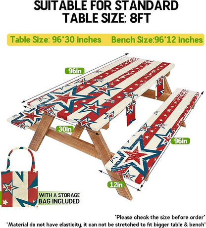 Picnic Table Cover with Bench Covers Elastic Table Cloth Cool Fun Unique Ideas Christmas Xmas Father Valentine's Day Birthday Party Camping Gift for Camper RV Owner Camping Lovers Couple Men Adult Dad