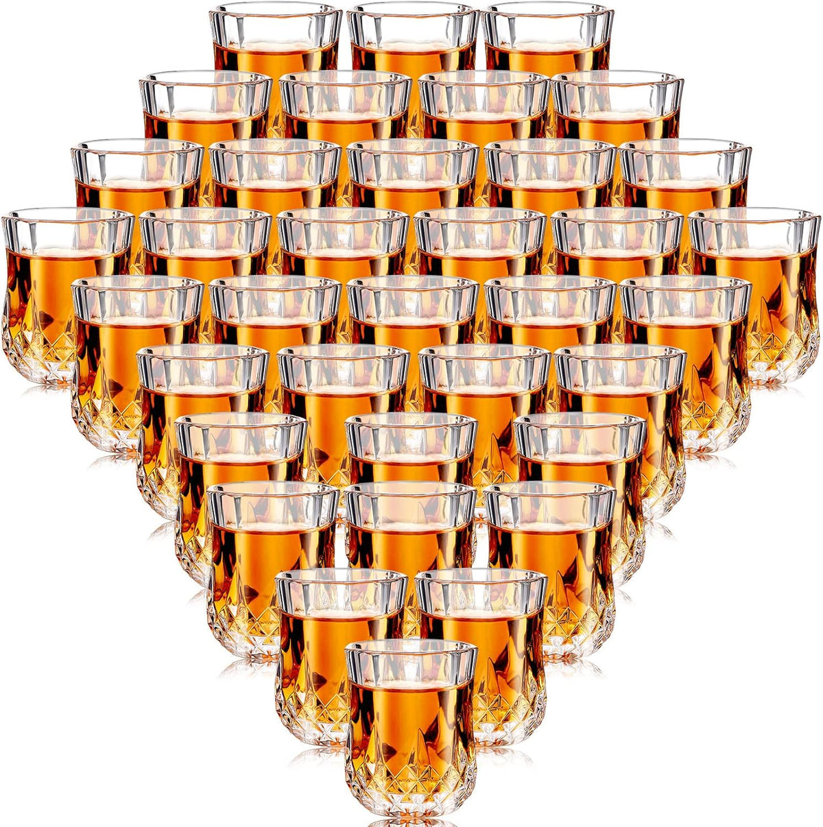 Meanplan 2.7oz Mini Shot Glasses Set Tasting Glasses Heavy Base Clear Shot Cup Cute Cordial Mini Wine Cups for Serving Whiskey, Wine, Juice(24 Pcs)