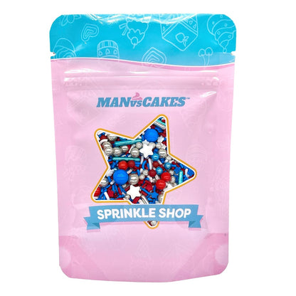 Sprinkles, Blue Sprinkle, 4 Ounces, Jimmies, Sprinkle, Manvscakes, Chocolate Flavor, Non Toxic