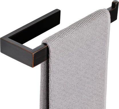 Sayayo Towel Ring for Bathroom, Oil Rubbed Bronze Towel Bar for Bathroom Wall, 10 Inch Hand Towel Holder for Kitchen, SUS304 Stainless Steel Towel Rack Modern Square