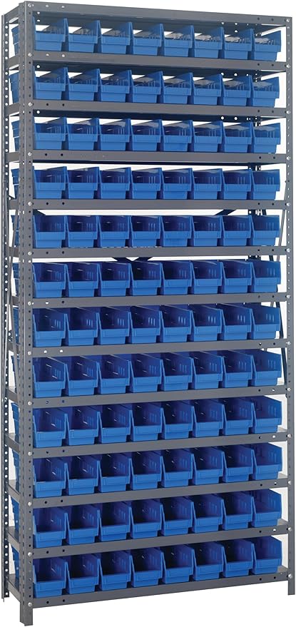 Quantum Storage QSB106 Hanging Plastic Shelf Bin Storage Containers - 23-5/8" x 6-5/8" x 4" - 8 Pack