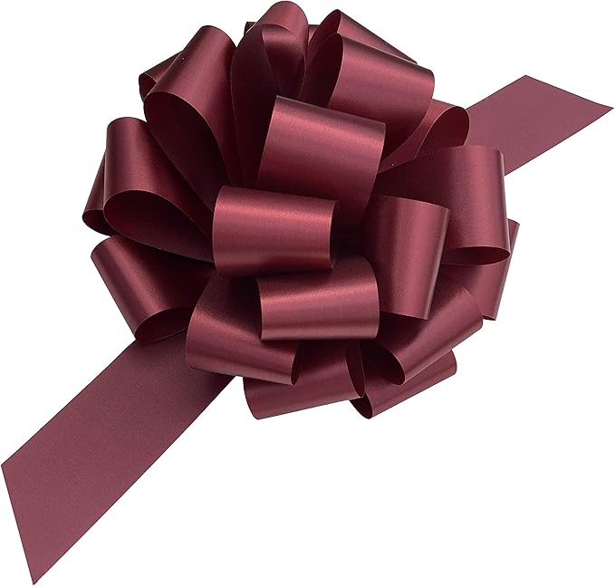 Large Burgundy Gift Pull Bows - 9" Wide, Set of 6, Valentine's Day, V-Day, Gift Basket, Presents, Boxing Day, Birthday, Fundraiser, Birthday, Wreath, Swag, Classroom, Office, Mother's Day